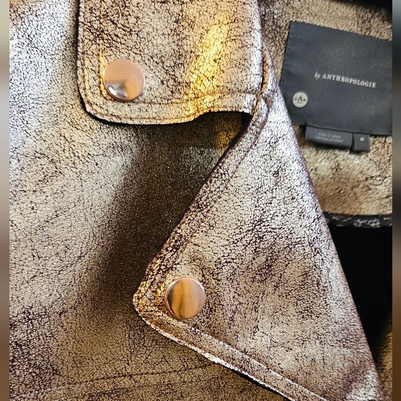 Rose Gold Metallic Gold Women's Crop Jacket From Anthropologie - Picture 4 of 10